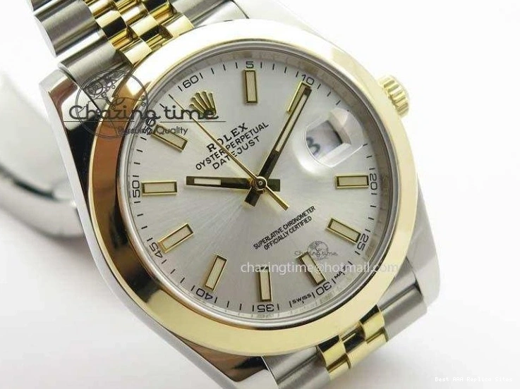 Best AAA Replica Sites On Dial Noob Silver Jubilee YG 126303 A 41mm Wrapped 1:1 Compact SS YG 3764 Bracelet Best Edition DateJust 0116